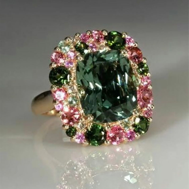 Shi Luxus Escape Forest Princess Emerald Square Elegante Ringe