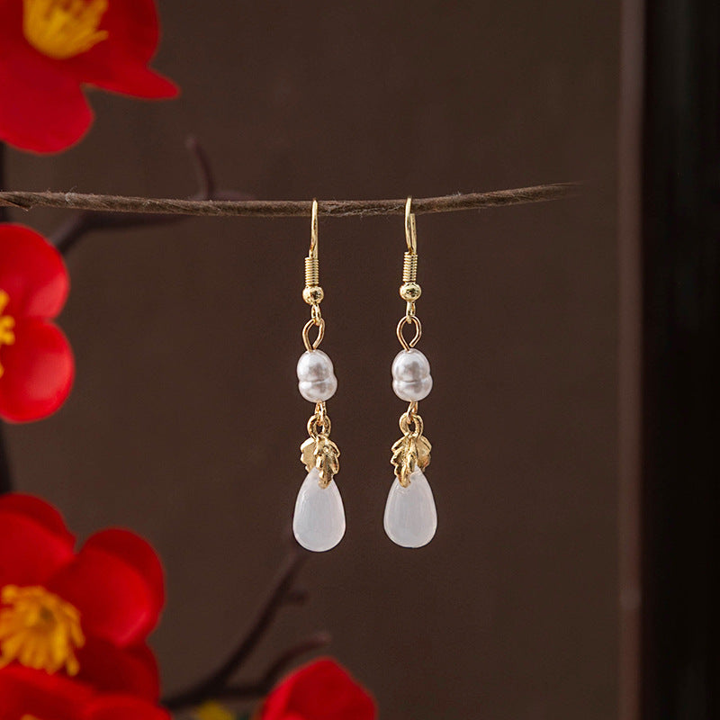 Selection Of Chinese Ancient Style Beaded Long Fringe National Hollow Earrings