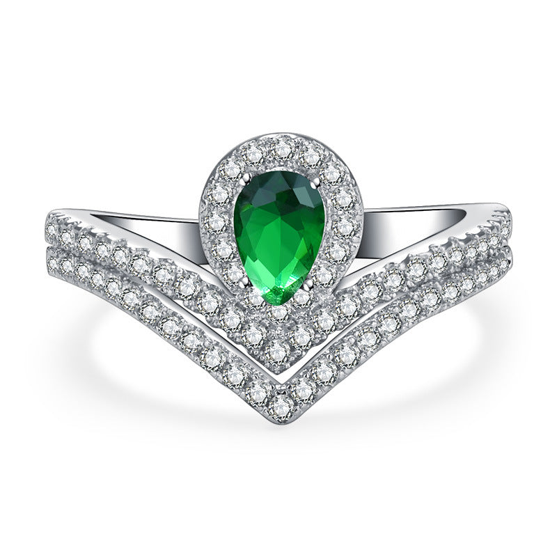 Women's Blue Sapphire Moissanite Trendy Unique Design Rings