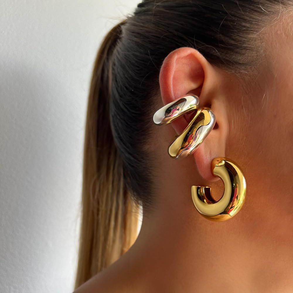 Fashion Glamorous Classic Large Sier Intestine Earrings