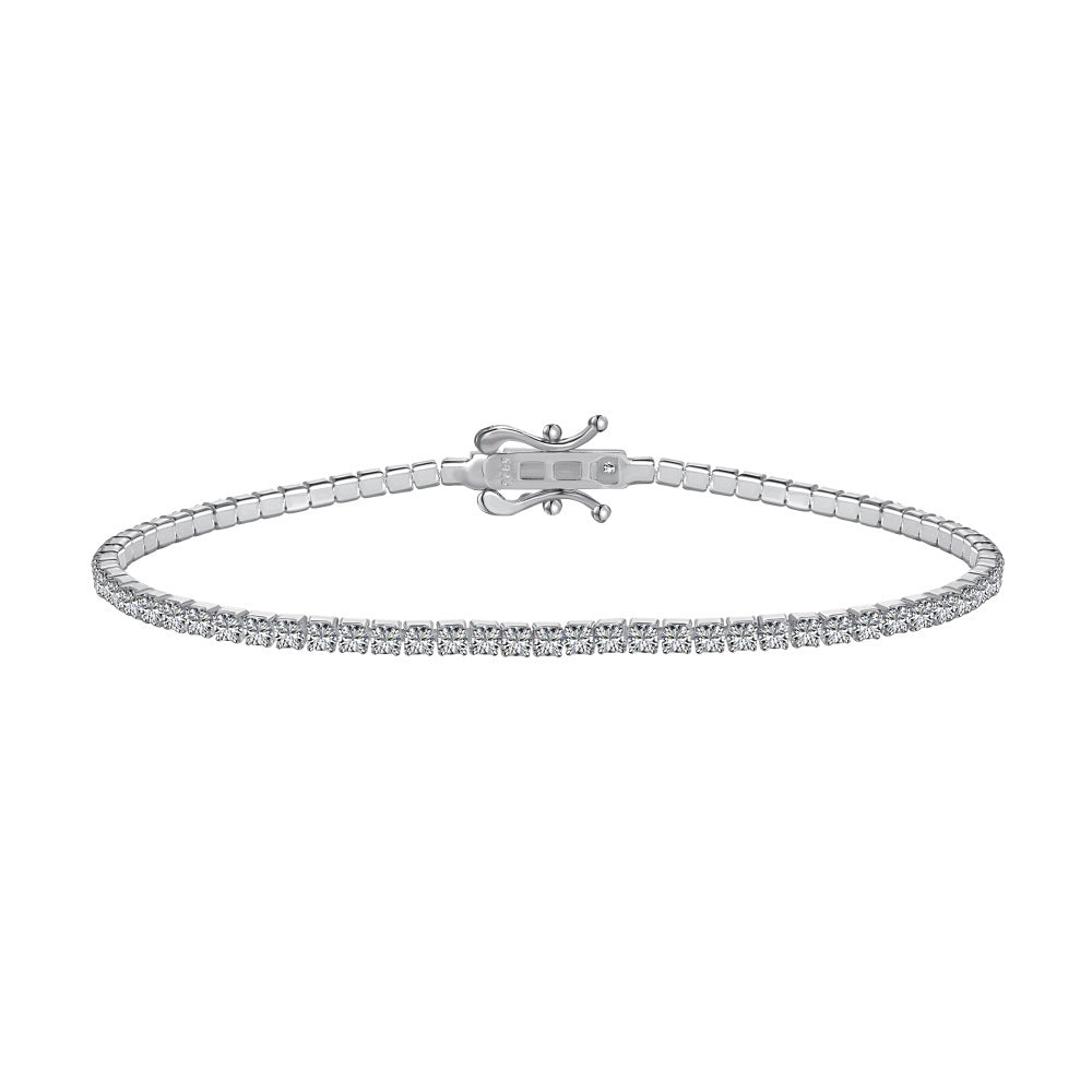 Sier Tennis Chain Single Row Zircon Bracelets