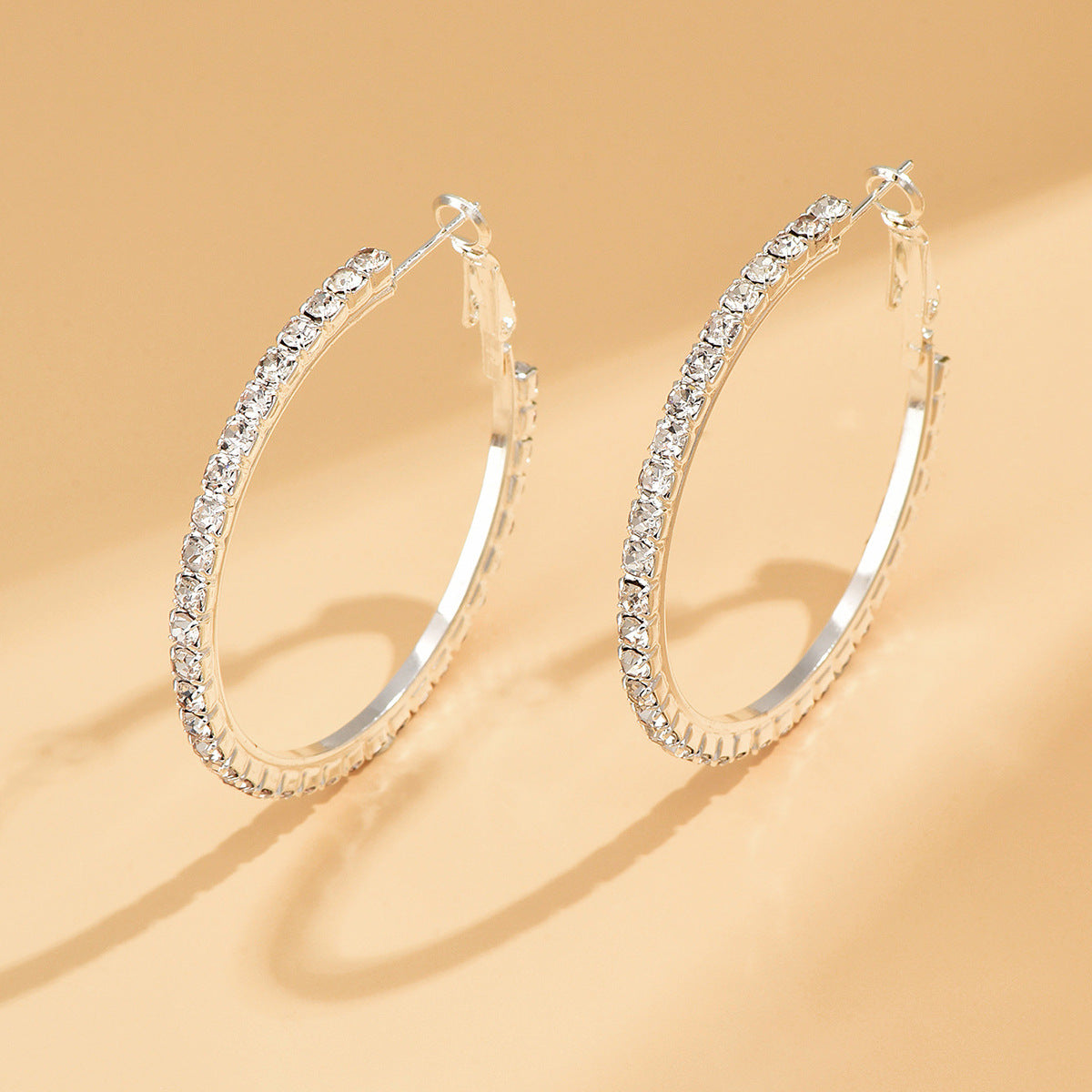 Bijoux tendance pour femmes, boucles d'oreilles populaires en diamant Sier