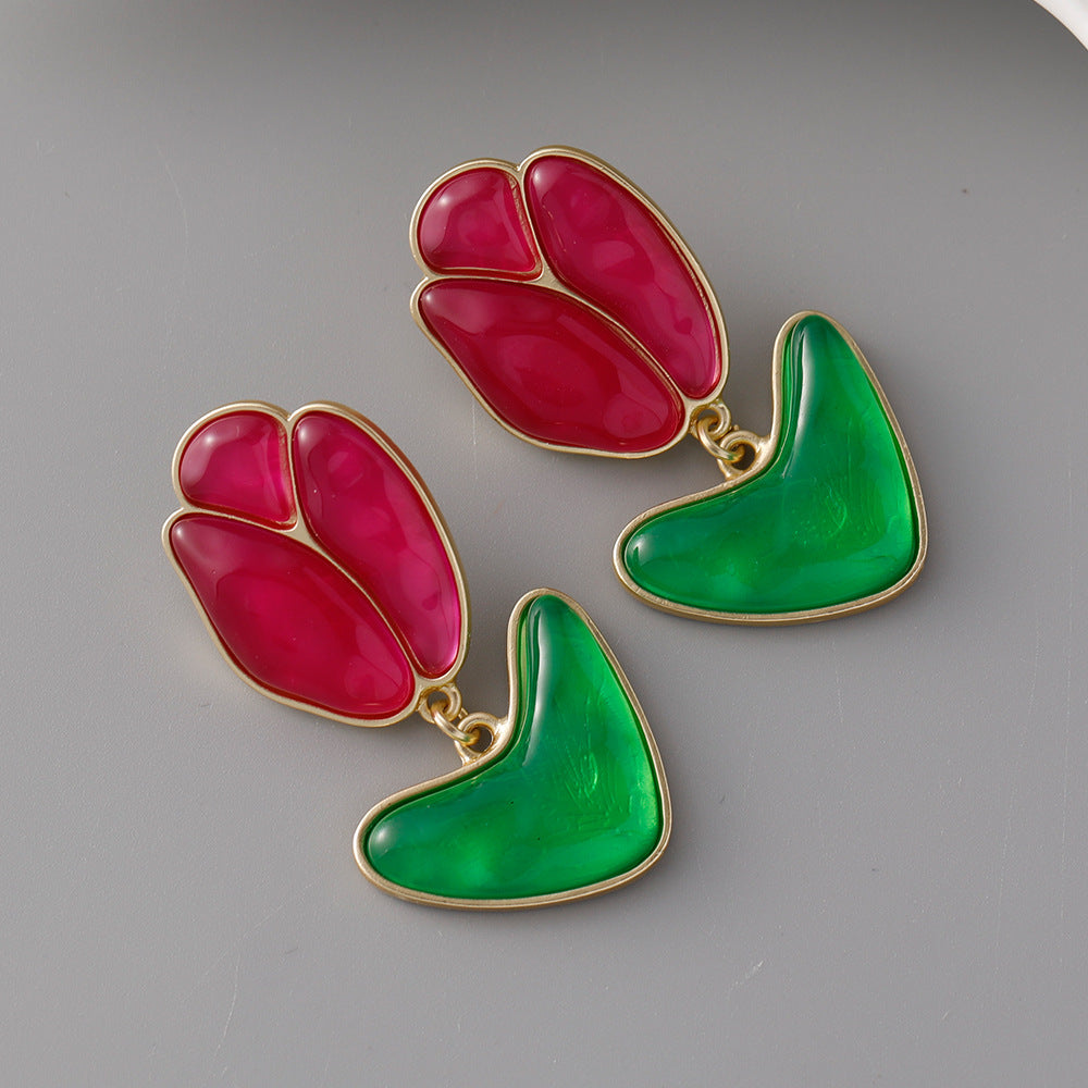 Fresh Tulip Day Fashion Niche Design Earrings