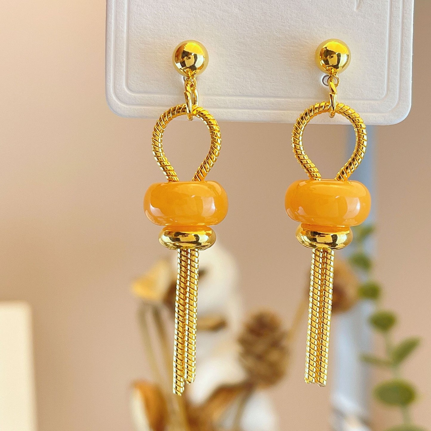 Women's Chinese Style Small Bell Pepper Tassel Earrings