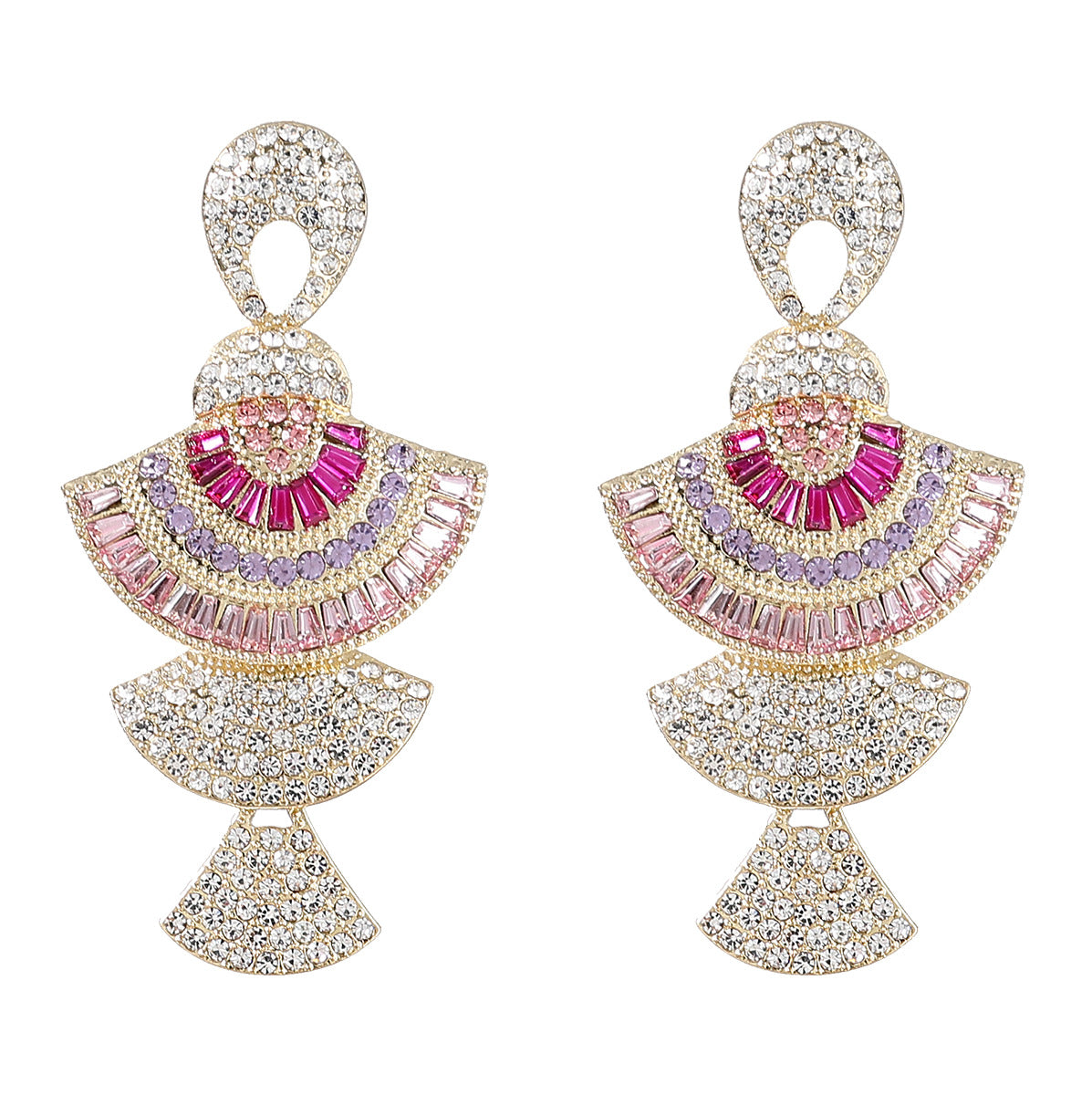 Retro Alloy Diamond Rhinestone Acrylic Eardrops Earrings