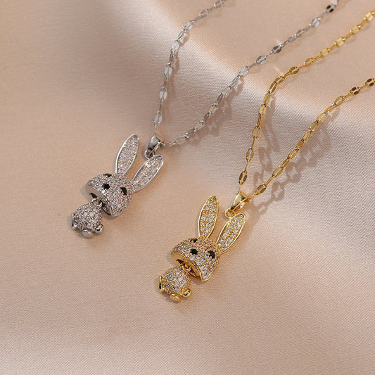 Sweet Cool Rabbit Zircon Special Interest Light Luxury Necklaces