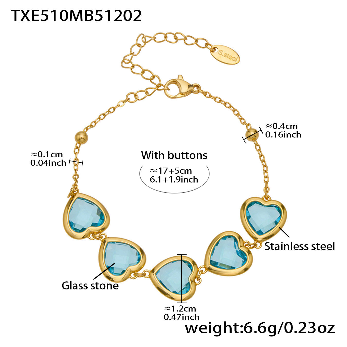 Cut Candy Color Heart-shaped Glass Stone Fashion Exquisite Stainless Rings