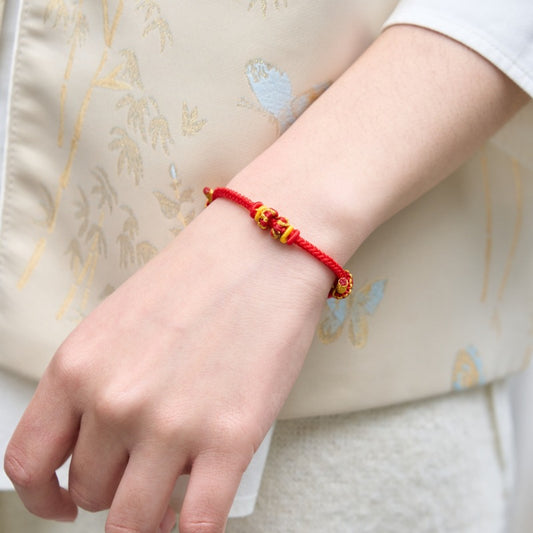 Life Red Rope Beaded Hand Woven Braid Bracelets