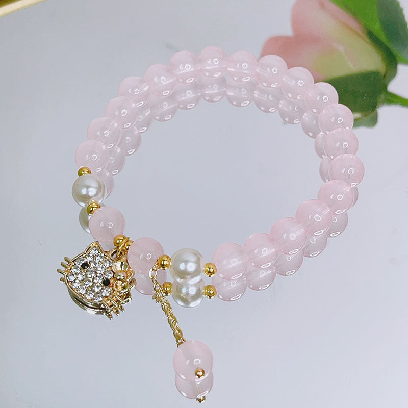 Bracelets de papeterie de décrochage perlés simples et mignons pour femmes