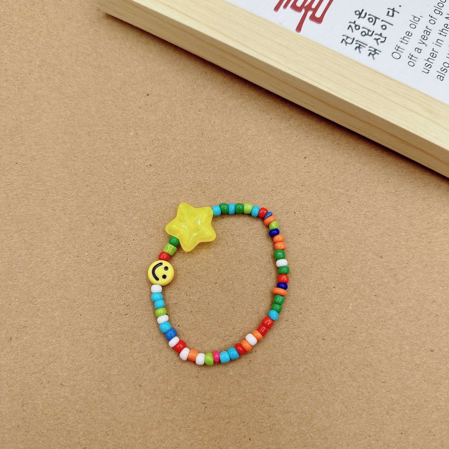 Colorful Smiley Face Five-pointed Star Beaded Bracelets