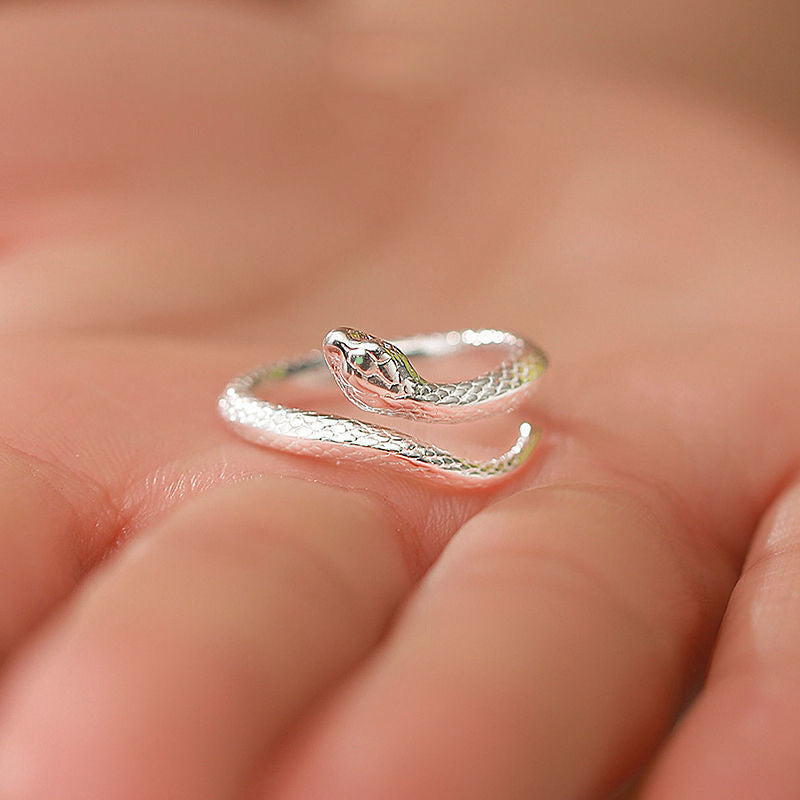 Women's & Men's For Little Finger Simulated Snakes Index Opening Adjustable Design Personality Ring