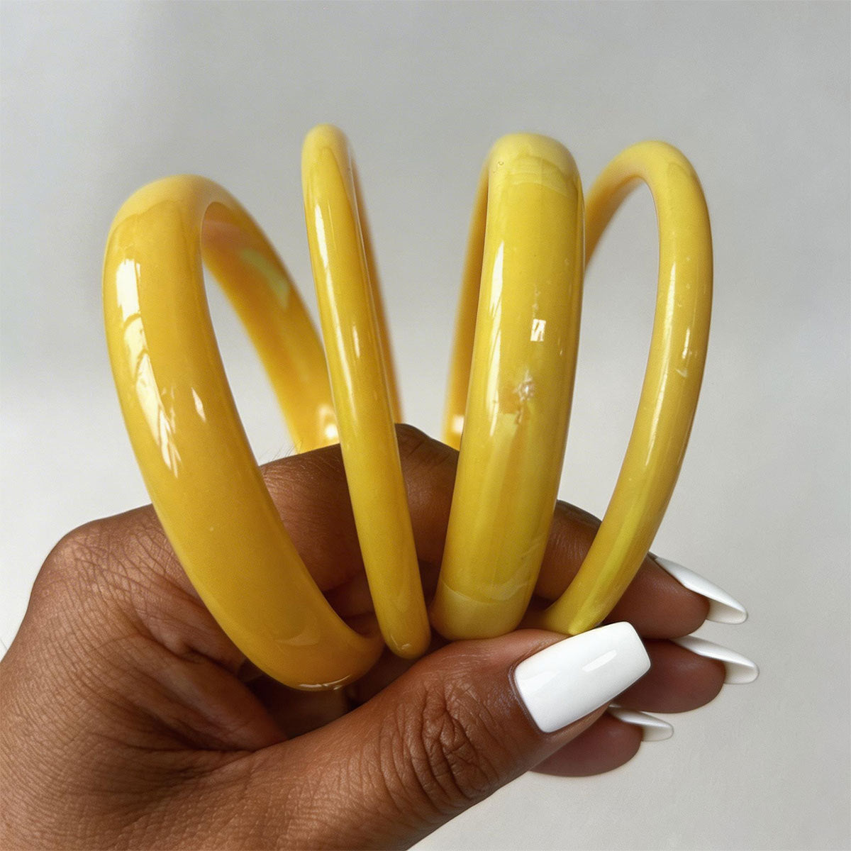 Round Yellow Resin Female Personality Acrylic Bracelets