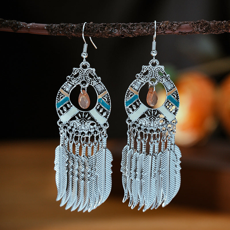 Turquoise Ethnic Style Retro Alloy Yunnan Rings