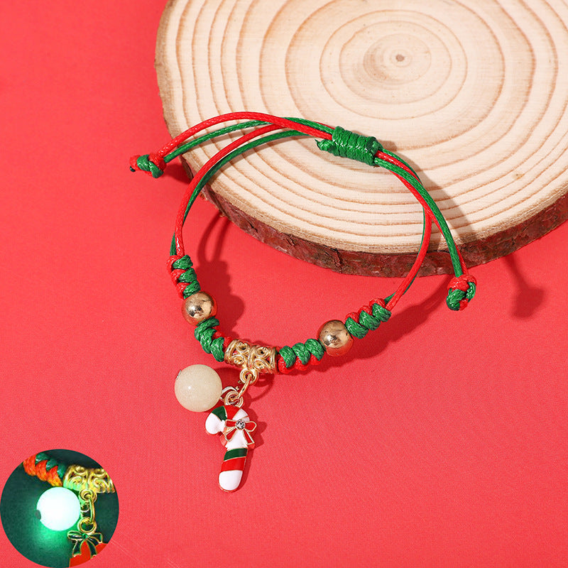 Luminous Christmas Woven Female Popular Santa Bracelets