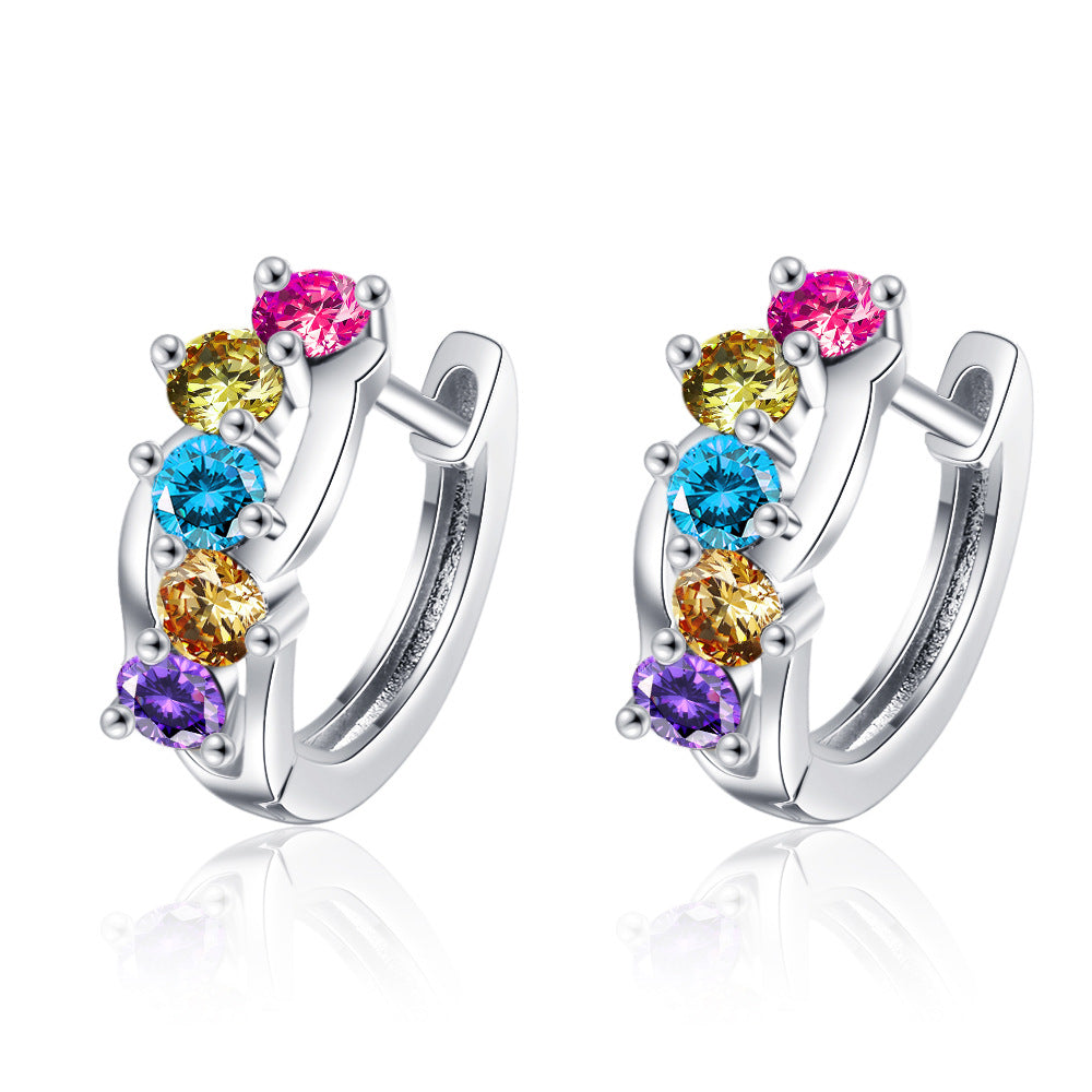 Personalized Colorful Crystals Clip Female Fashion Ear Buckle
