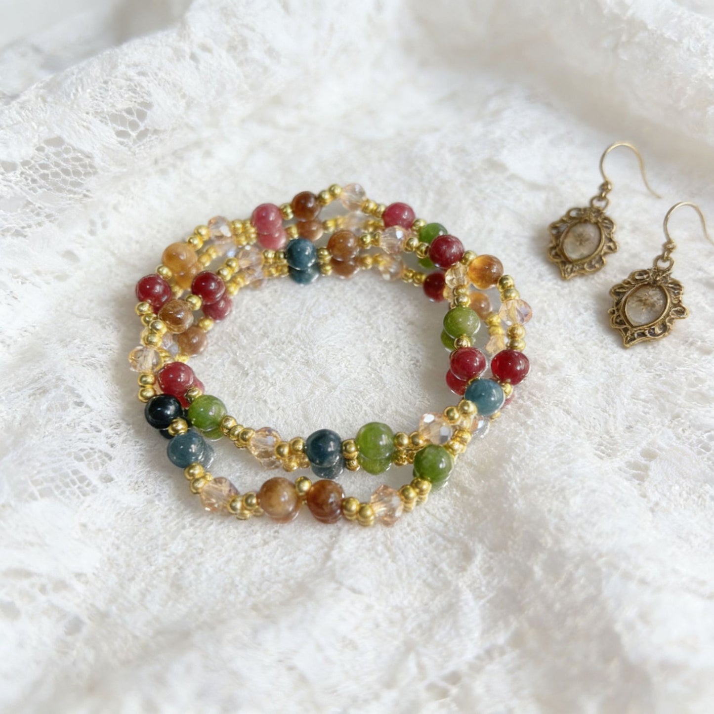 Luxury Minority High-grade Rainbow Multi Jewels Gift Bracelet