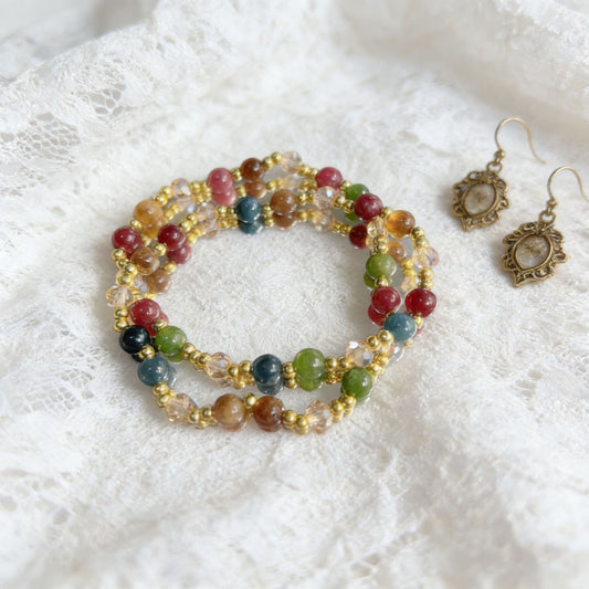 Luxury Minority High-grade Rainbow Multi Jewels Gift Bracelet