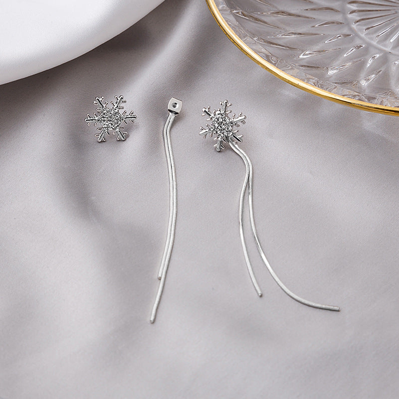 Boucles d'oreilles Sier flocon de neige gland tempérament sauvage doux