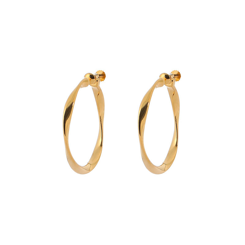Simple Metal Wave Twisted Round Spiral Ear Clip