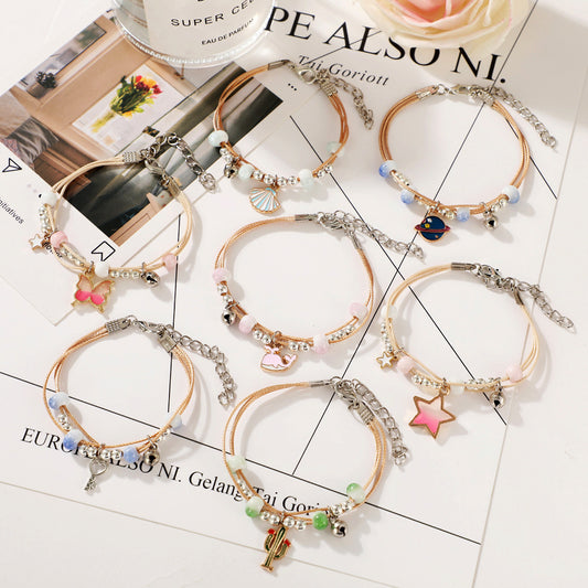 Bracelets de fée douce pour femmes, papillon dégoulinant d'huile