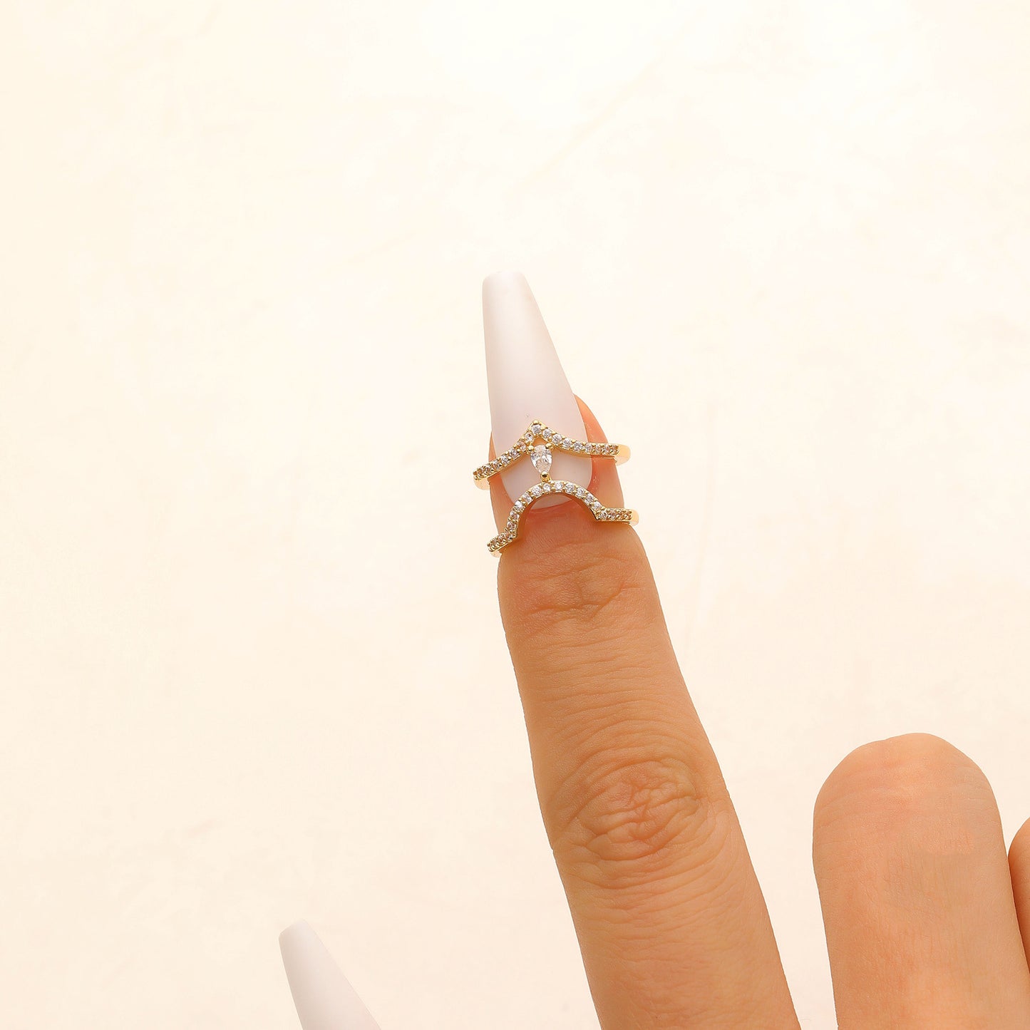 Copper Inlaid Zircon Nail Female Wear Ring
