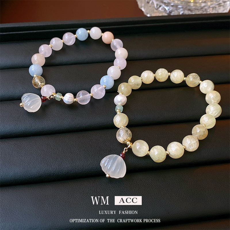 Pearl Jade Elastic Chinese Style Personality Bracelets