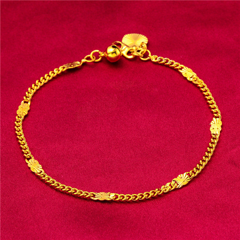 Women's Caterpillar Water Ripple Bead Alluvial Gold Bracelets