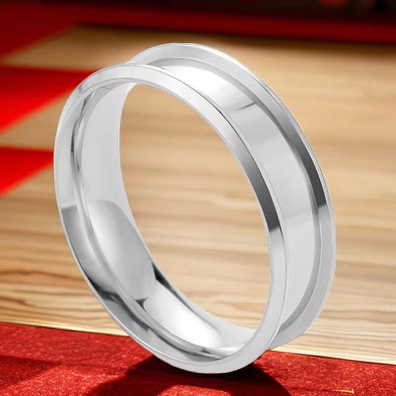 Titanium Steel Female Niche French Electroplating Ring