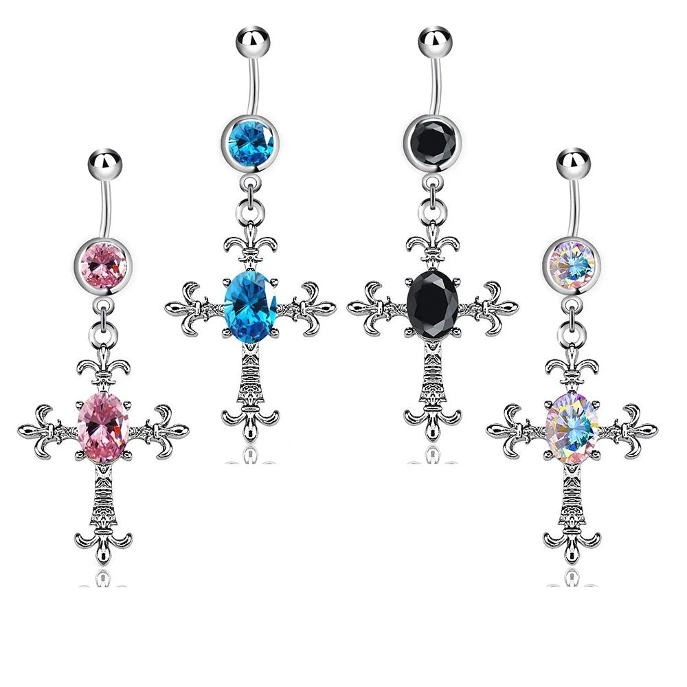 Cross Belly Navel Human Body Piercing Rings