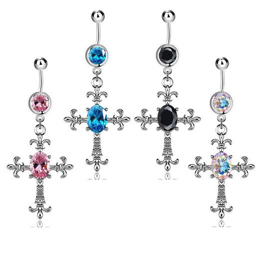 Cross Belly Navel Human Body Piercing Rings