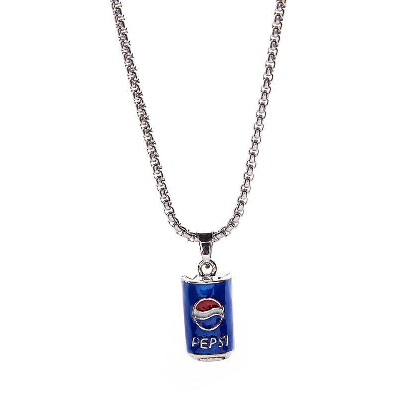 Women's & Men's Coke Bottle Titanium Steel Street Disco Necklaces