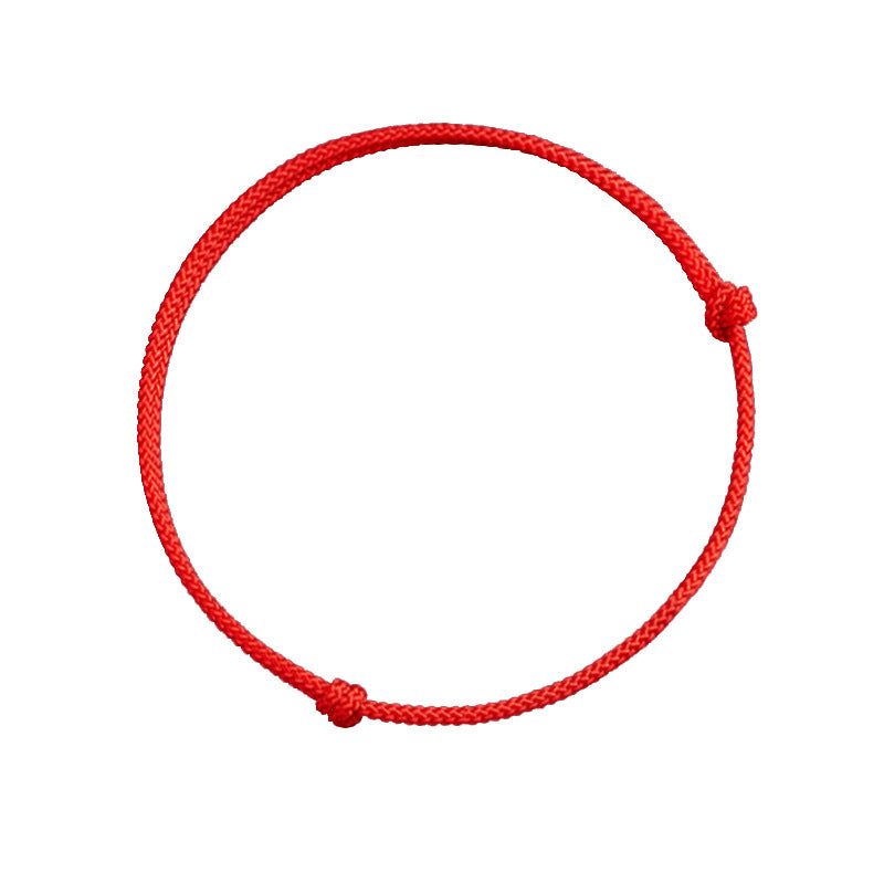 Bracelet de cheville minimaliste en petite corde rouge, bracelets à main noirs