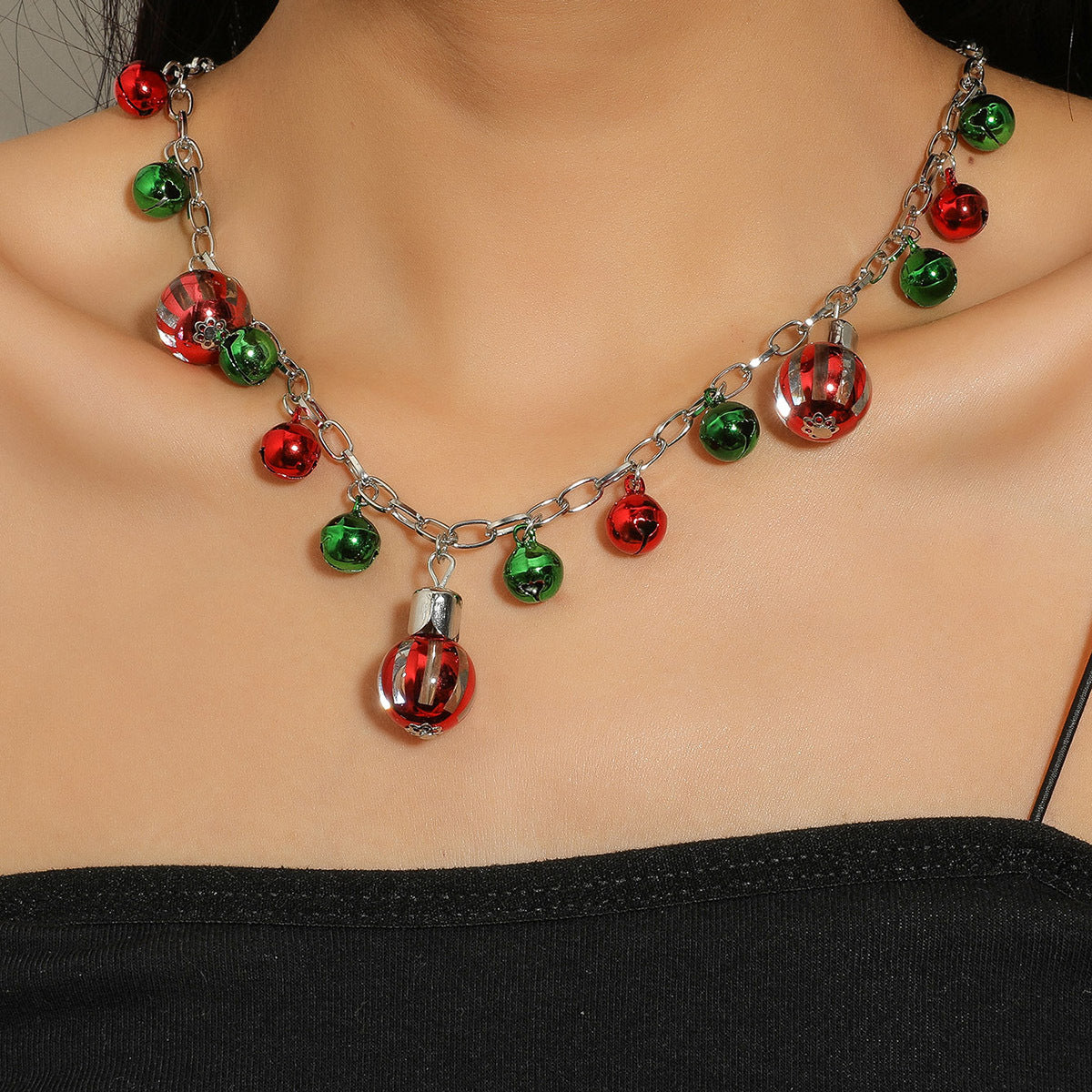 Women's Jewelry Set Creative Color Bell Holiday Necklaces