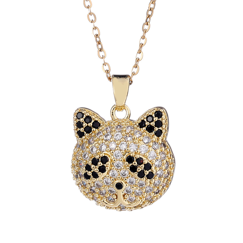 Personality Gold-plated Diamond Bear Female Cartoon Necklaces