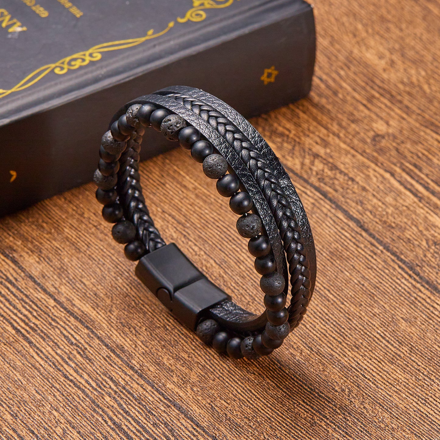 New Beautiful Leather Unisex Natural Stone Bracelets