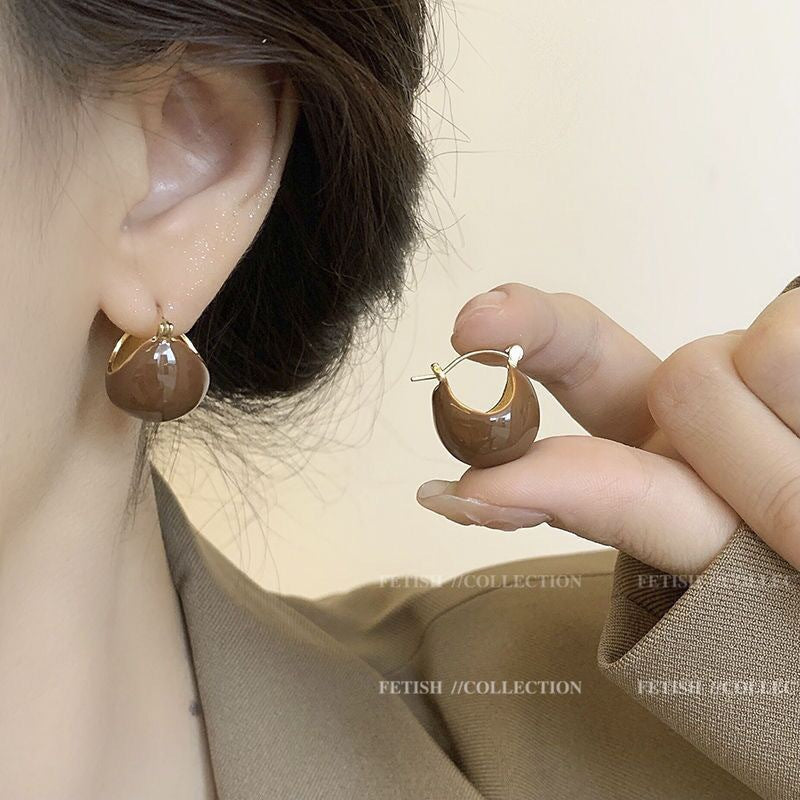 Color Female Niche Design Advanced French Stud Earrings