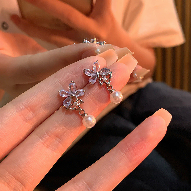 Women's Vacation Style Super Fairy Sweet Flower Seaside Colorful Little Wild Earrings