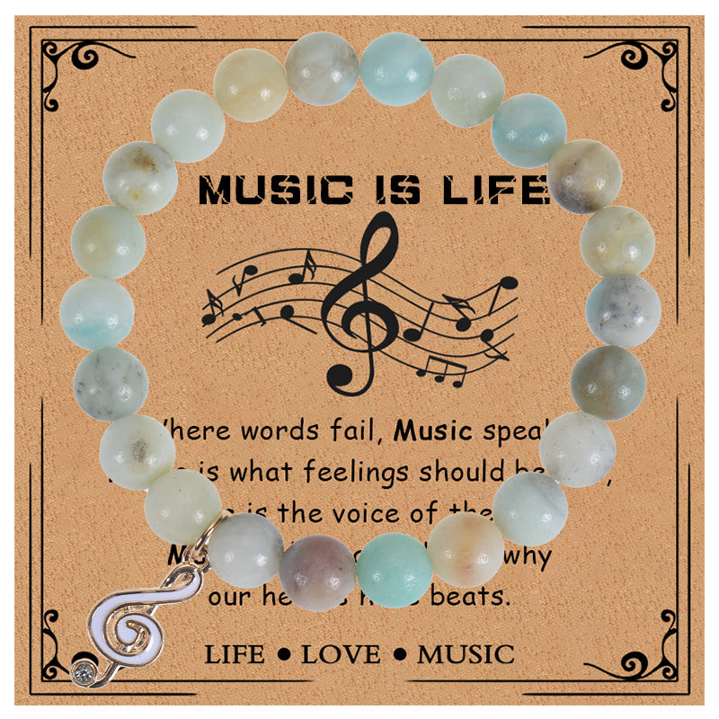 African Turquoise Crystal String Beads Musical Bracelets
