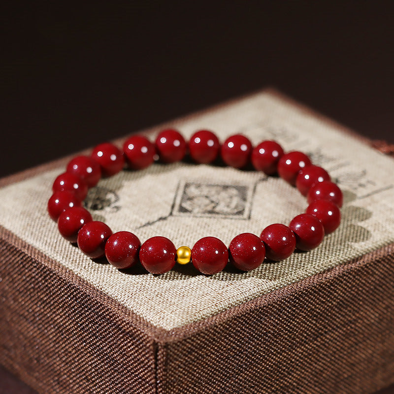 Women's & Men's Cinnabar Cross Zodiac Anniversary Year Red Bracelet