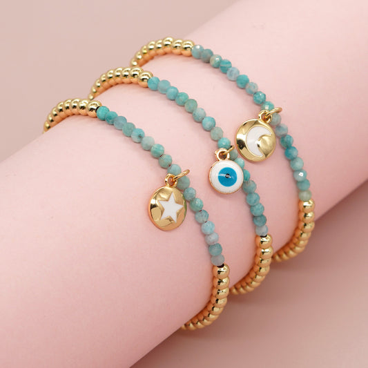 Niche Stone Copper Bead Classic Tag Bracelets