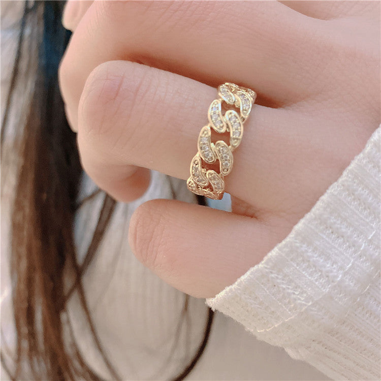 Niche Design Cuban Open Cold Wind Rings