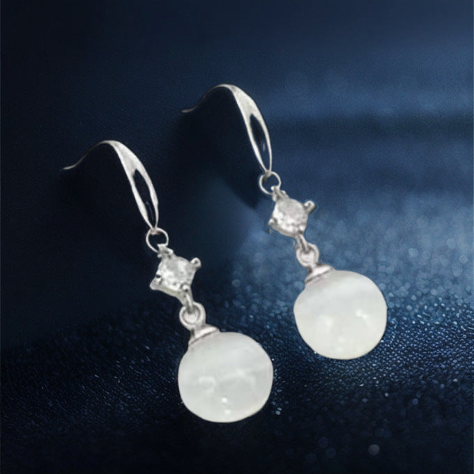 Chinese Style Opal Female Temperament High Earrings