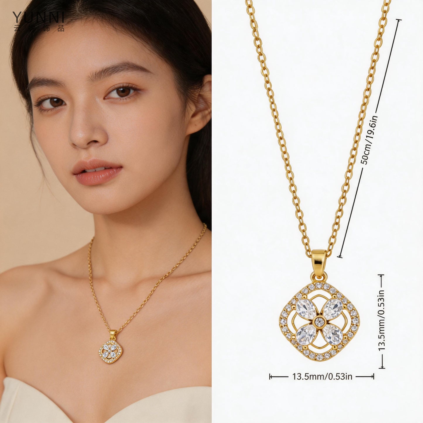 Clover Titanium Steel Niche Design Female Necklace