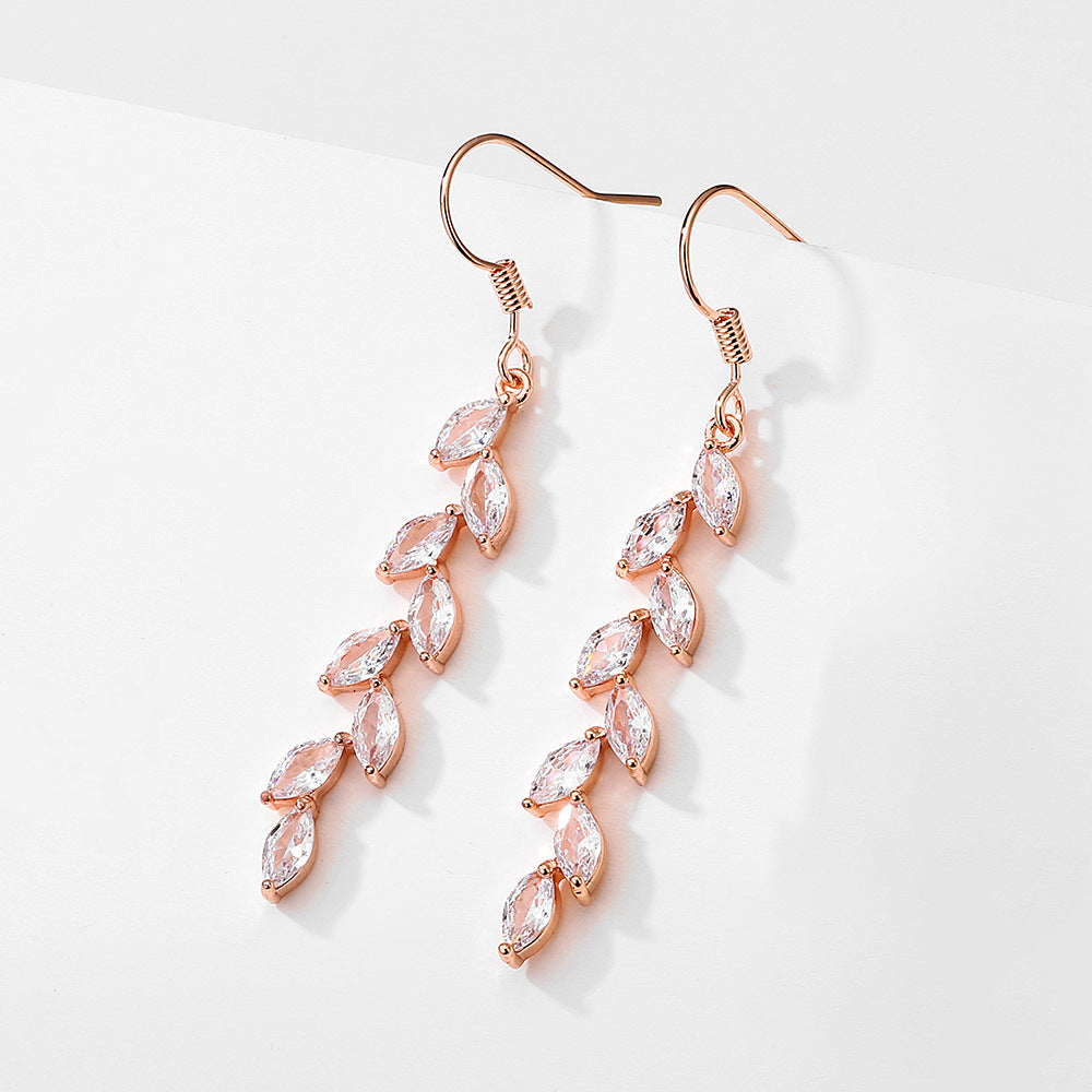 Boucles d'oreilles en Zircon incrusté de blé pour femmes et simples, pour boucles d'oreilles tendance