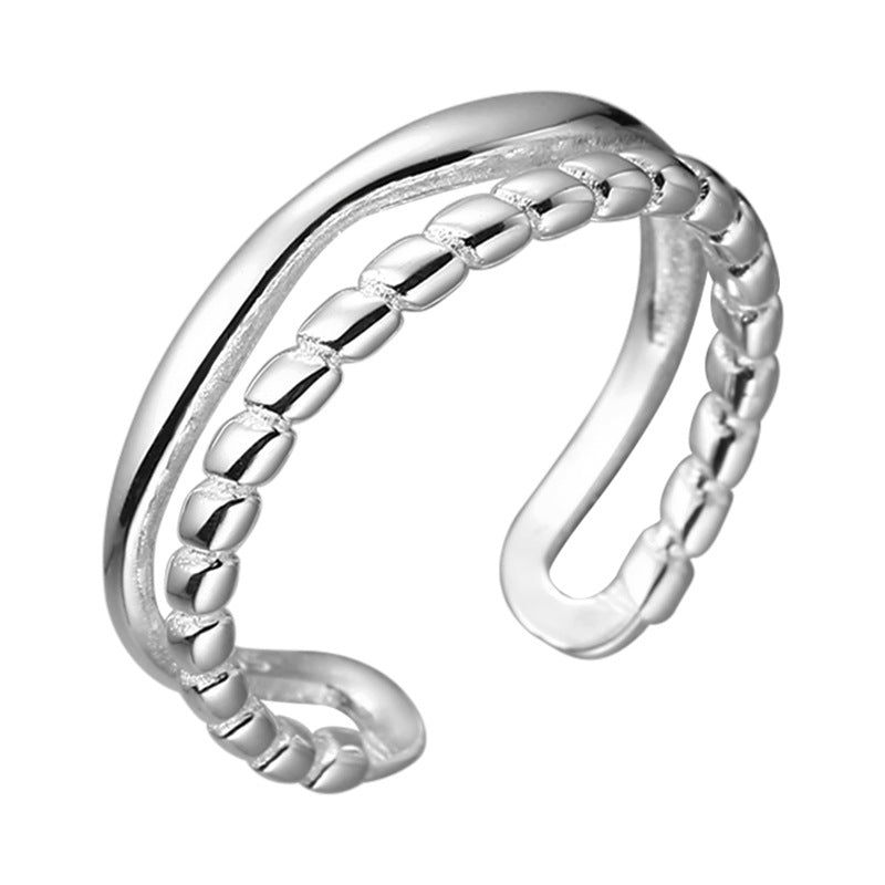 Sterling Sier Simple Temperament Fashion Trend Open Rings