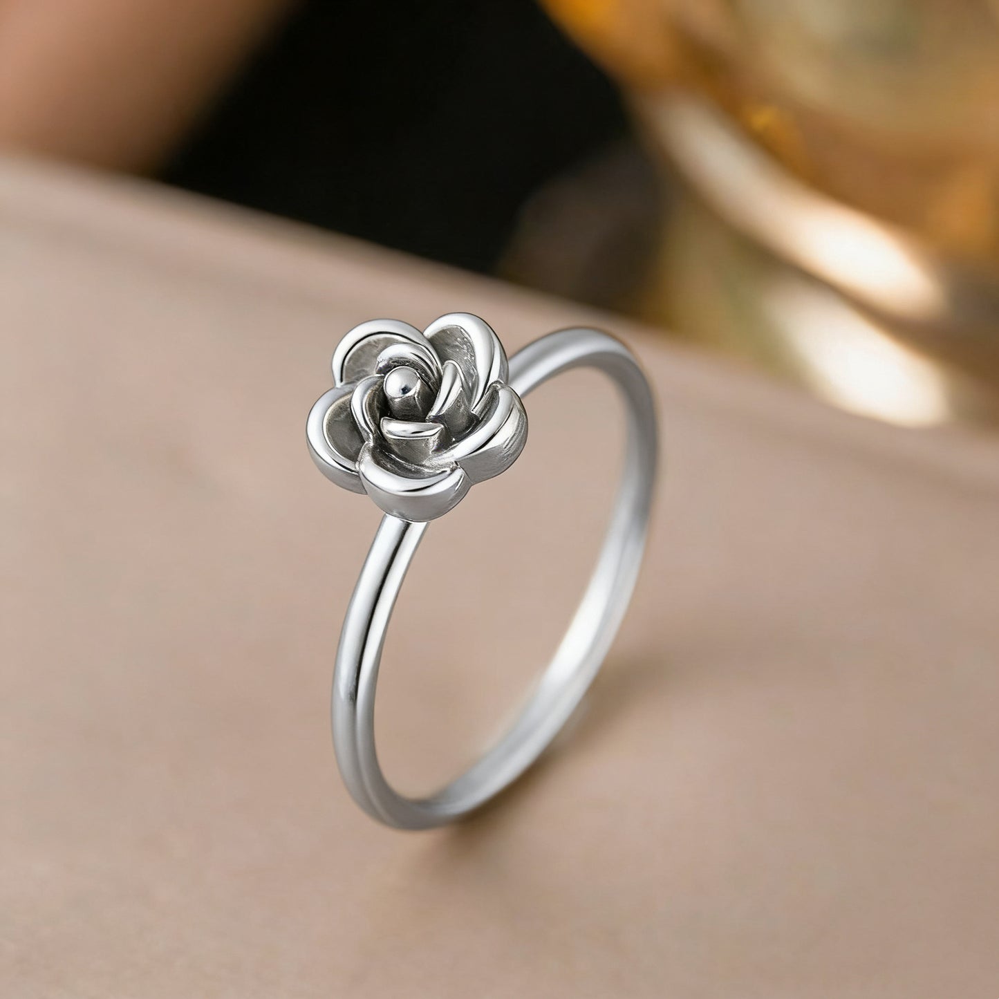 Women's Titanium Steel Rose Niche Flower Clavicle Jewelry Set