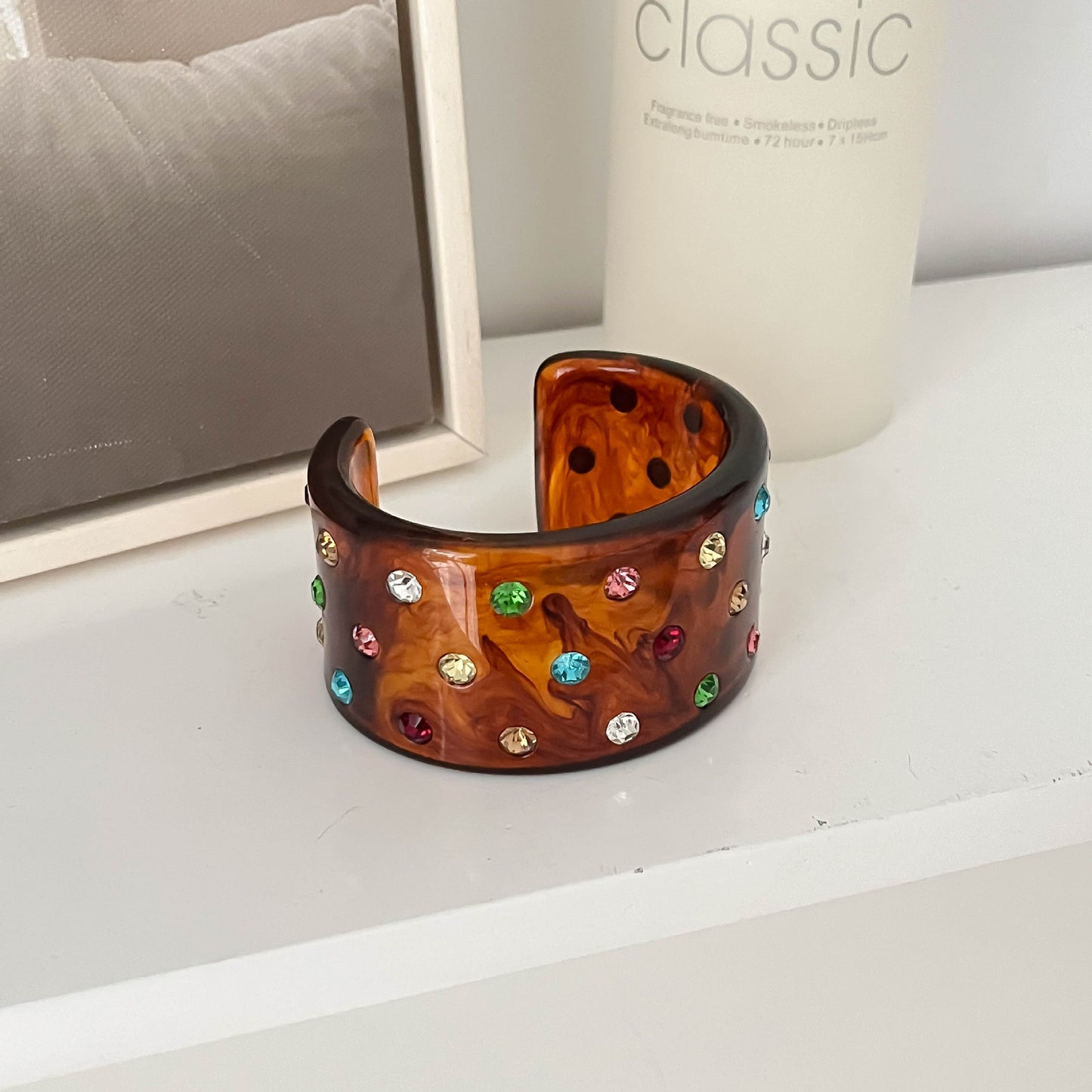 Women's Colorful Light Diamond Shaped Resin Cute Holiday Fresh Bracelet
