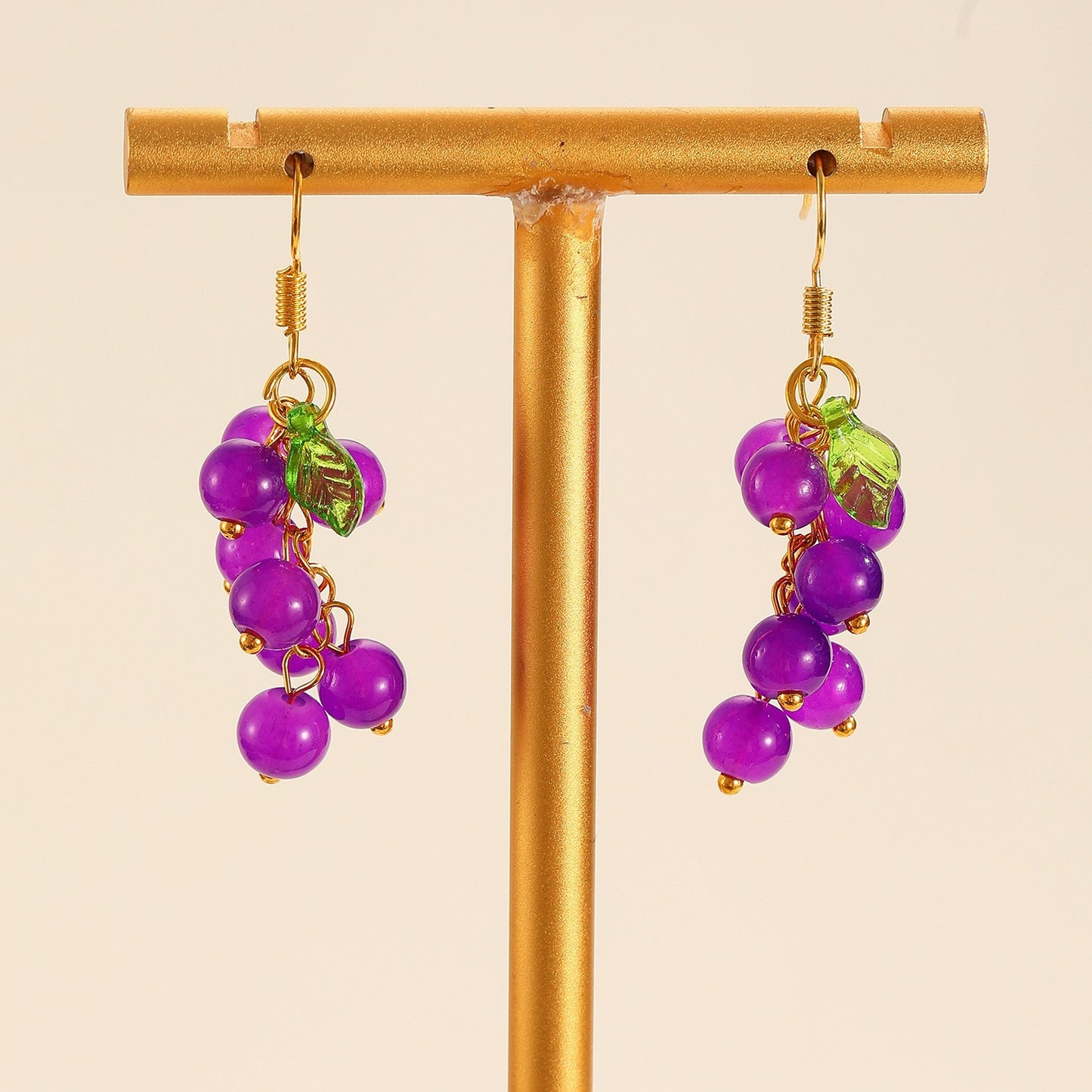 Fresh Grape Long Tassel Mori Eardrops Female Sweet Purple Earrings