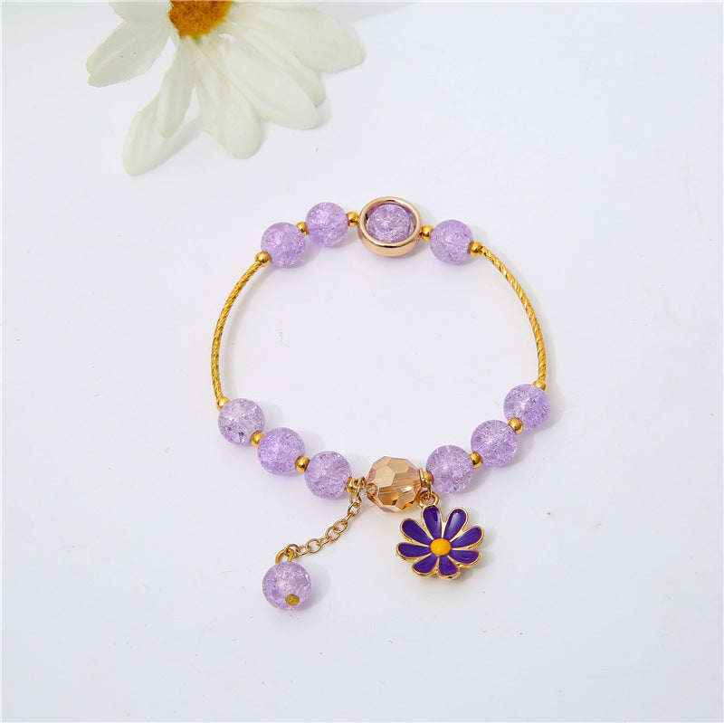 Flower Crystal String Beads Female Sunflower Bracelets