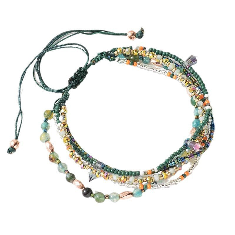 Bohemian Beaded Color Ethnic Style Hand-woven Design Bracelet